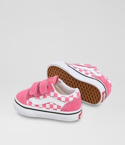 OLD SKOOL TODDLER VN CHECKERBOARD PINK CANVAS
