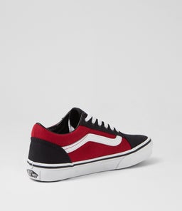 OLD SKOOL JNR VN RED MULTI TWILL SUEDE