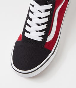 OLD SKOOL JNR VN RED MULTI TWILL SUEDE