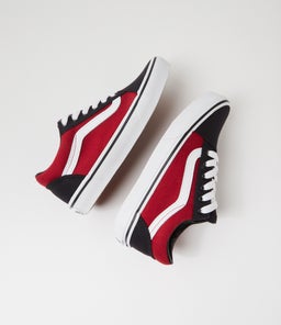 OLD SKOOL JNR VN RED MULTI TWILL SUEDE
