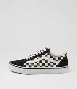 OLD SKOOL W VN BLACK WHITE CHECKERBOARD SUEDE CANVAS