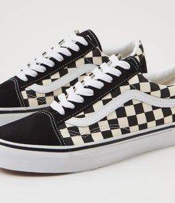 OLD SKOOL W VN BLACK WHITE CHECKERBOARD SUEDE CANVAS