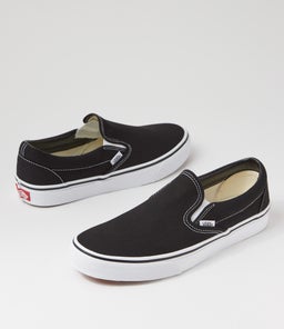 CLASSIC SLIP ON W VN BLACK CANVAS