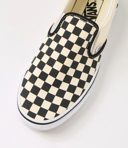 CLASSIC SLIP ON W VN BLACK WHITE CHECKERBOARD CANVAS