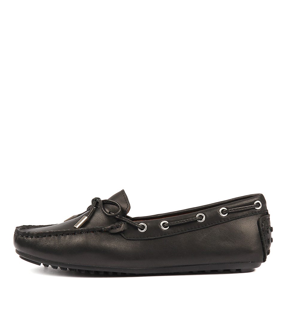 Buy Walnut Daria Leather Loafer Black Flats online with free shipping