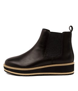 JADE WA BLACK LEOPARD GUSSET LEATHER