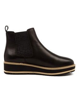 JADE WA BLACK LEOPARD GUSSET LEATHER