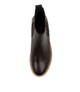 JADE WA BLACK LEOPARD GUSSET LEATHER