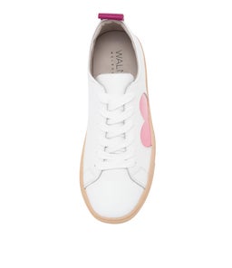 HEART SNEAKER WA WHITE PINK LEATHER