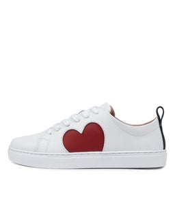 HEART SNEAKER WA WHITE RED LEATHER