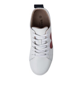 HEART SNEAKER WA WHITE RED LEATHER