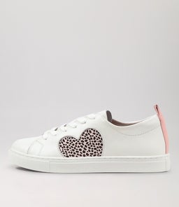 HEART SNEAKER WA PINK CHEETAH LEATHER