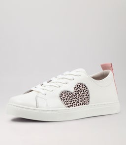 HEART SNEAKER WA PINK CHEETAH LEATHER