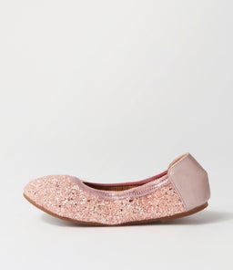 CATIE PARTY BALLET JNR WA ROSE GLITTER CANVAS