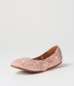 CATIE PARTY BALLET JNR WA ROSE GLITTER CANVAS