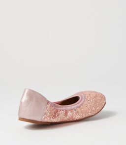 CATIE PARTY BALLET JNR WA ROSE GLITTER CANVAS