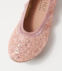 CATIE PARTY BALLET JNR WA ROSE GLITTER CANVAS