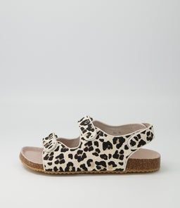 BEC SANDAL WA GINGER LEOPARD CANVAS