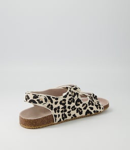 BEC SANDAL WA GINGER LEOPARD CANVAS