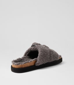 MOLLY SLIDE WA CHARCOAL FUR