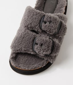 MOLLY SLIDE WA CHARCOAL FUR