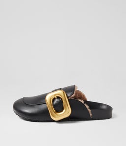 PRIYA MULE WA BLACK LEATHER