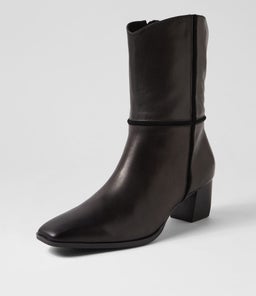ULLA LEATHER BOOT WA BLACK LEATHER
