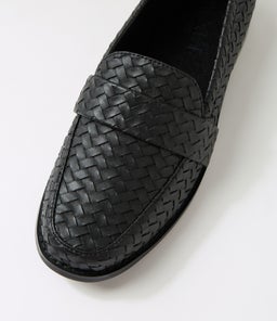 HARLOW LOAFER WA BLACK WEAVE SMOOTH