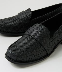 HARLOW LOAFER WA BLACK WEAVE SMOOTH