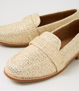 HARLOW LOAFER WA SOFT GOLD WOVEN SMOOTH