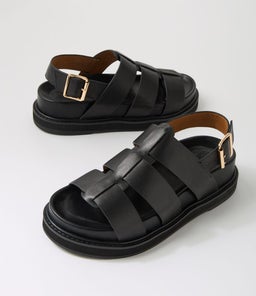 DAKOTA SANDAL WA BLACK LEATHER