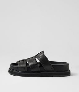 OLENA SLIDE WA BLACK LEATHER