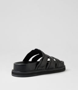 OLENA SLIDE WA BLACK LEATHER