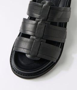 OLENA SLIDE WA BLACK LEATHER