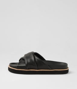 PETRA SLIDE WA BLACK LEATHER