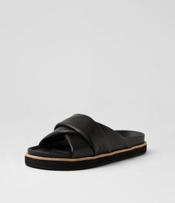 PETRA SLIDE WA BLACK LEATHER