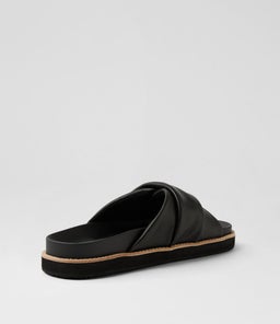 PETRA SLIDE WA BLACK LEATHER