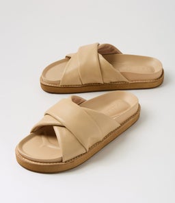 PETRA SLIDE WA CAMEL LEATHER