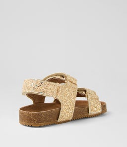 BOWIE SANDAL TOT WA GOLD GLITTER SMOOTH