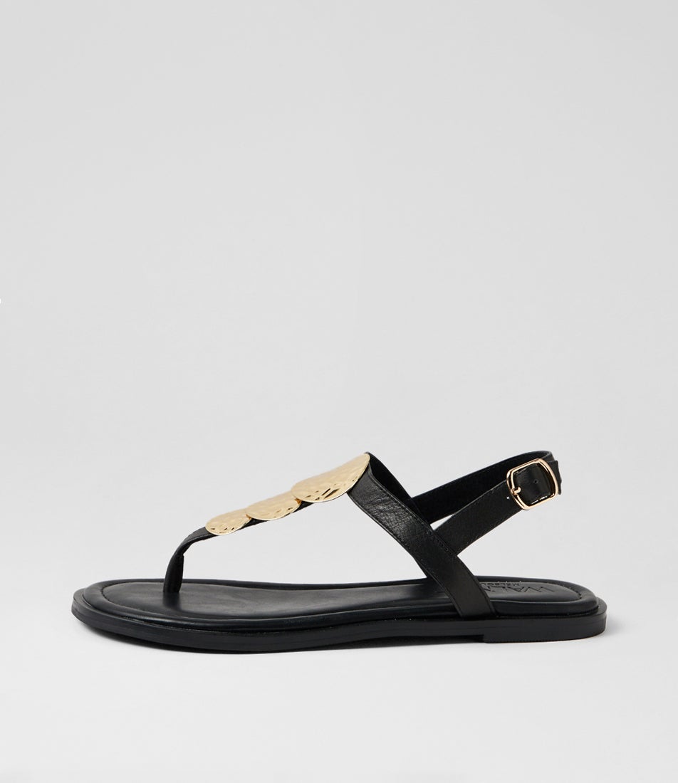 Roxie Black Leather Sandals