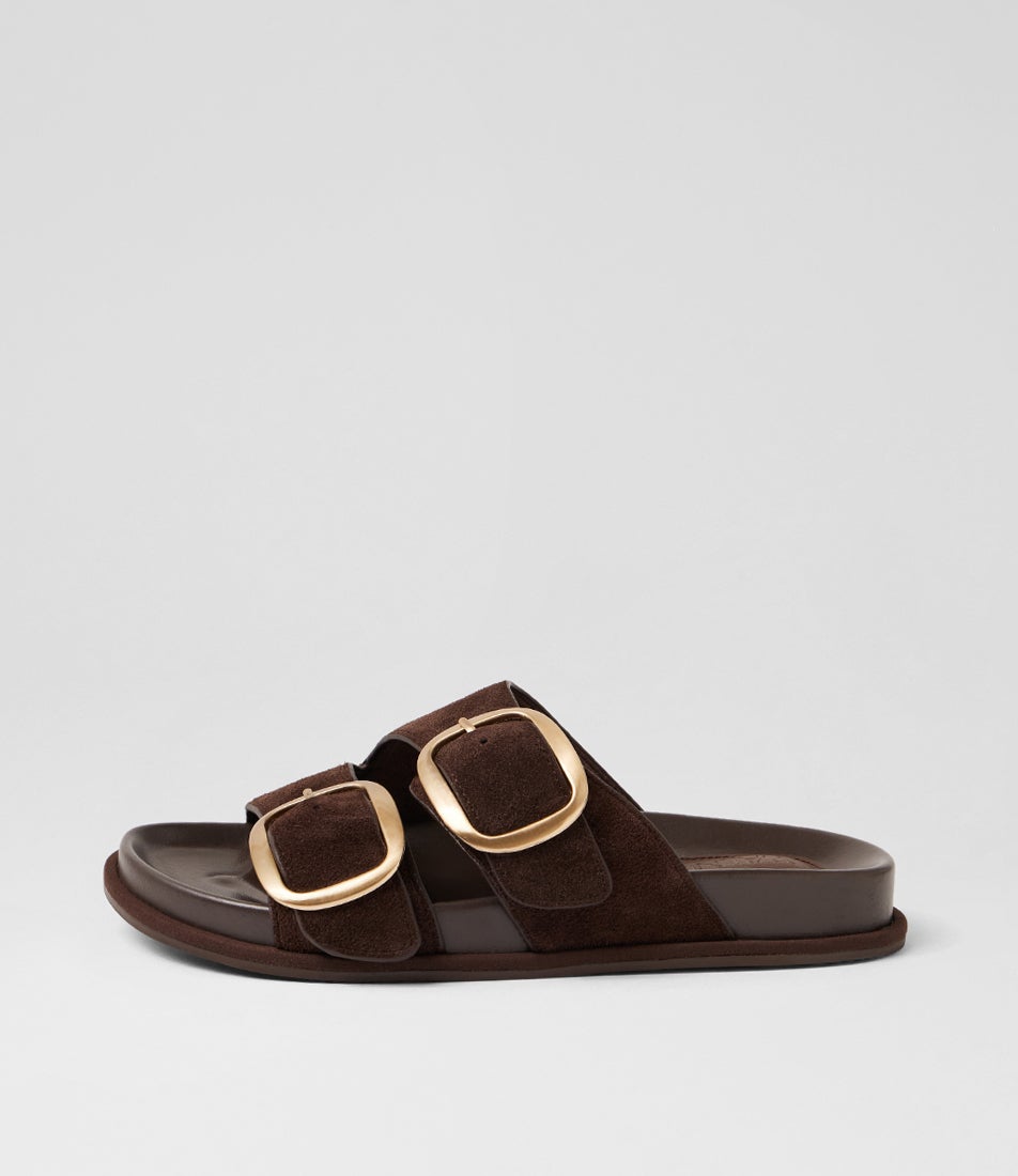 Otto Slide Chocolate Suede Slides Otto Slide Chocolate Suede Slides