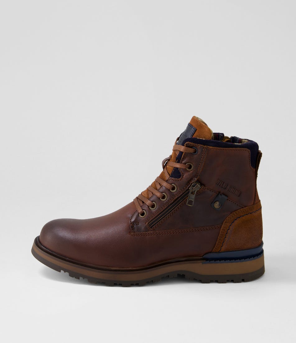 Stout Dark Brown Leather Lace Up Boots