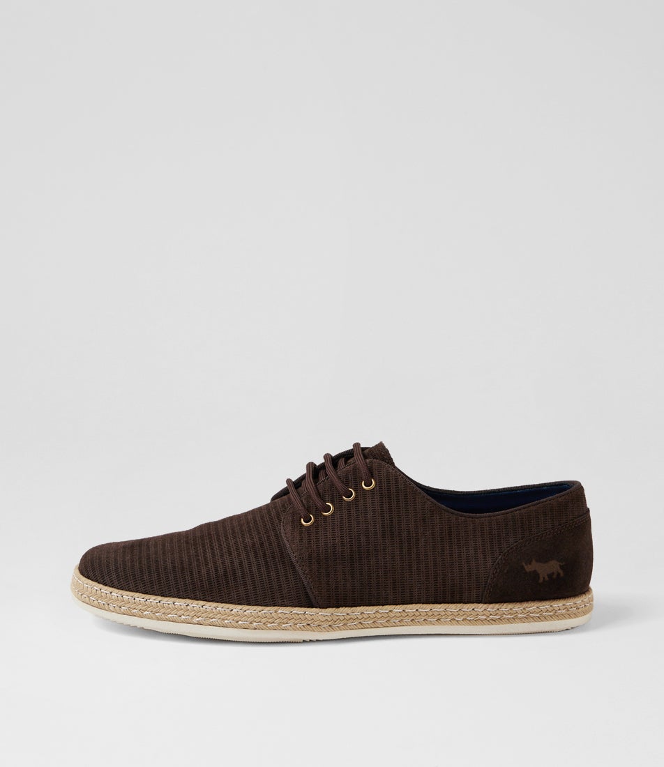 Checker Brown Suede Lace Up Flats