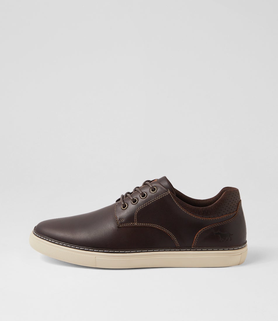Border Dark Brown Leather Sneakers Border Dark Brown Leather Sneakers