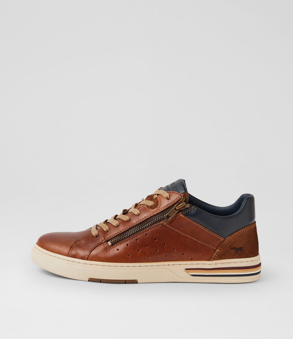 Mooks Dark Tan Leather Lace Ups Sneakers Mooks Dark Tan Leather Lace Ups Sneakers