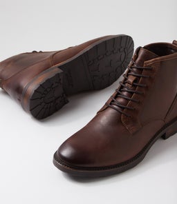 ANSEL WS DARK BROWN TUMBLED LEATHER
