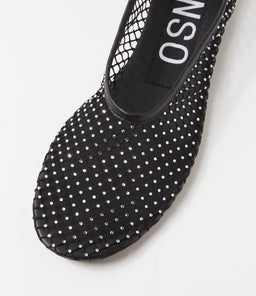 CLARISSA XO EBONY MESH LEATHER