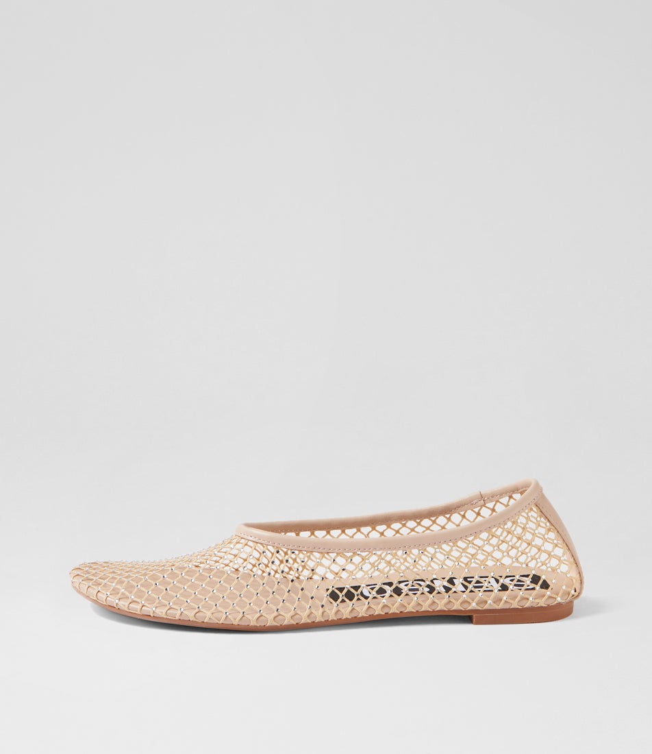 Clarissa Nude Mesh Leather Ballet Flats Clarissa Nude Mesh Leather Ballet Flats