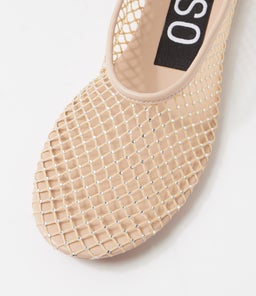 CLARISSA XO NUDE MESH LEATHER