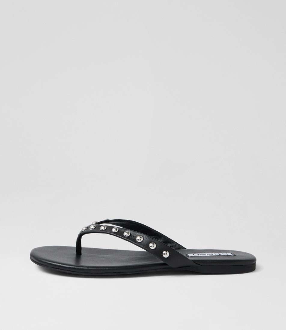 Haliah Ebony Leather Thongs Haliah Ebony Leather Thongs
